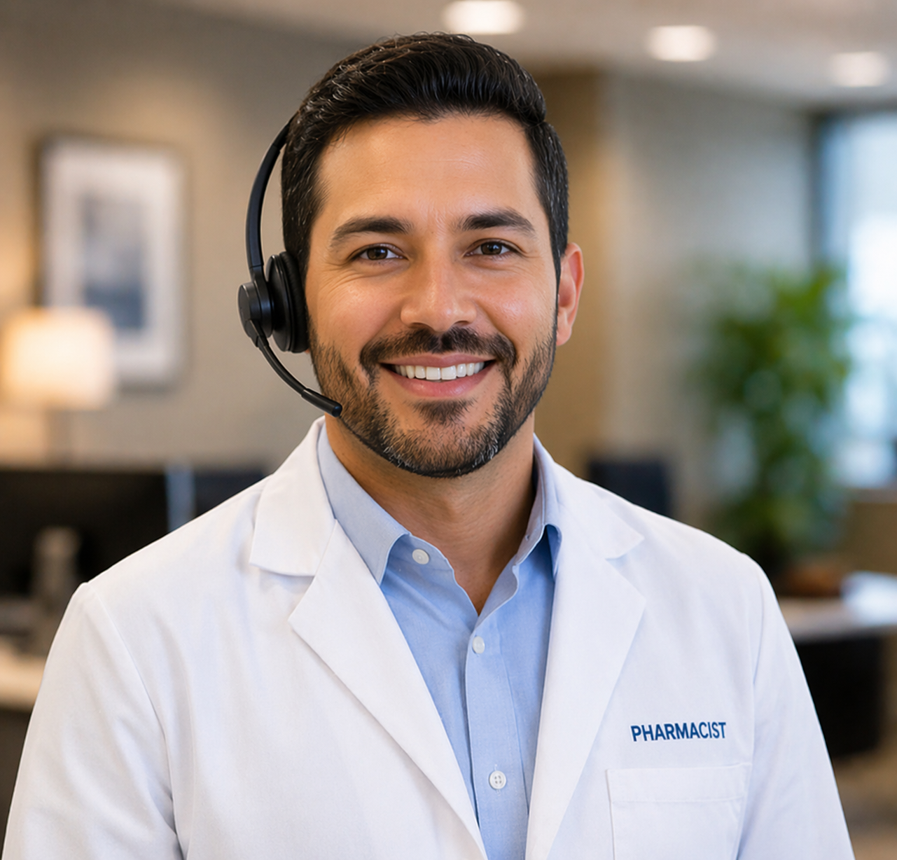 Clinical pharmacist providing remote telepharmacy services