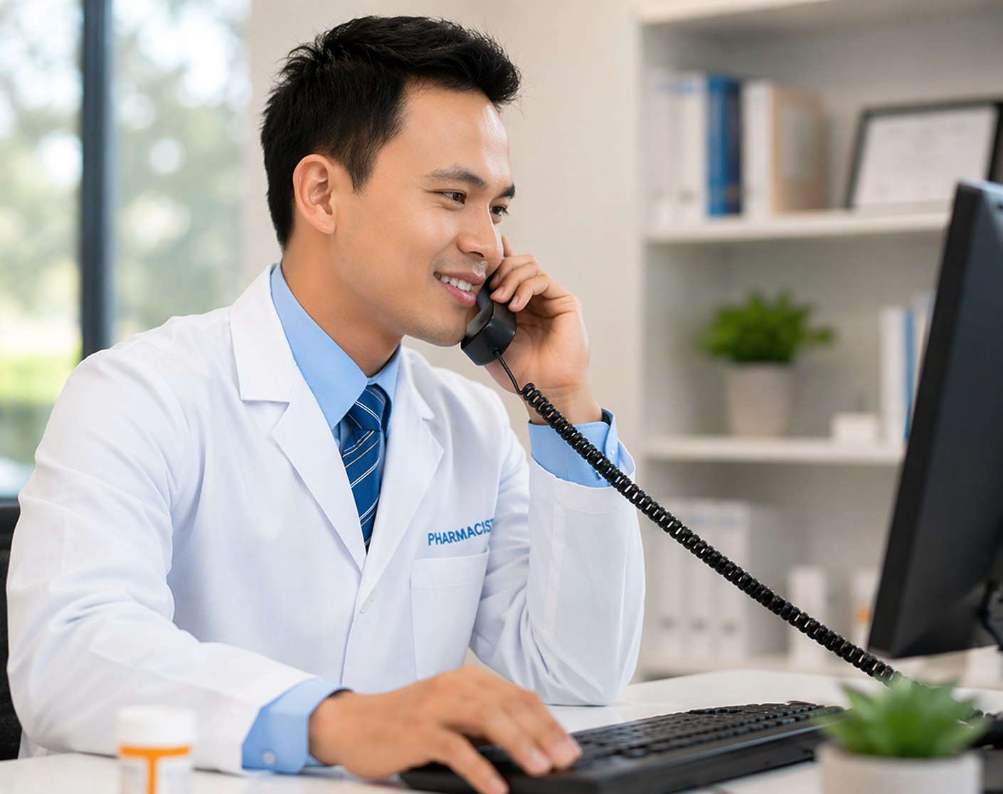 Pharmacist providing remote clinical support